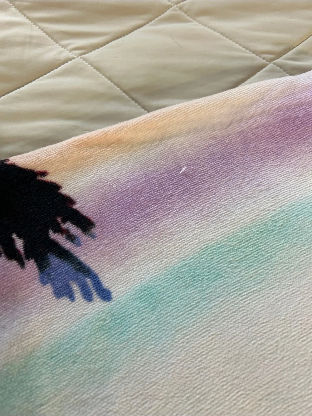 Victoria's Secret Pastel Palm Round Beach Towel
